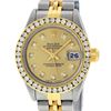 Image 1 : Rolex Ladies Quickset 2 Tone Champagne Channel Diamond Datejust Wristwatch