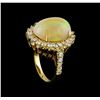 Image 4 : 11.30 ctw Opal and Diamond Ring - 14KT Yellow Gold