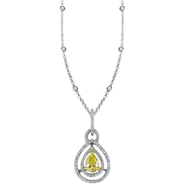 18k Two Tone Gold 0.61CTW Diamond Pendant, (VS1 /VS1-SI1/G-H)