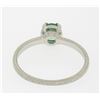 Image 7 : Platinum Etched Petite QUALITY .51 ctw Emerald Solitaire Ring Engagement