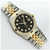 Image 3 : Rolex Mens 2 Tone Black Diamond & Sapphire 36MM Oyster Perpetual Datejust