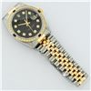 Image 5 : Rolex Mens 2 Tone Black Diamond & Sapphire 36MM Oyster Perpetual Datejust