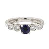 Image 2 : 1.00 ctw Sapphire and Diamond Ring - 14KT White Gold