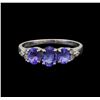 Image 2 : 14KT White Gold 1.33 ctw Tanzanite and Diamond Ring