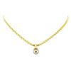 Image 1 : 0.08 ctw Diamond and Pearl Pendant & Chain - 18KT Yellow Gold