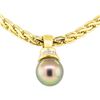 Image 2 : 0.08 ctw Diamond and Pearl Pendant & Chain - 18KT Yellow Gold