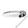 Image 8 : 18kt White Gold 1.36 ctw Alternating Round Diamond & Emerald Wedding Band Ring