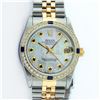 Image 1 : Rolex Mens 2 Tone Mother Of Pearl Sapphire Oyster Perpetual Datejust Wristwatch