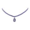 Image 1 : 34.55 ctw Tanzanite and Diamond Necklace - 14KT White Gold