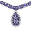 Image 2 : 34.55 ctw Tanzanite and Diamond Necklace - 14KT White Gold
