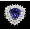 Image 2 : 3.62 ctw Tanzanite and Diamond Ring - 14KT White Gold