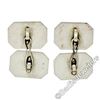 Image 5 : Antique Art Deco 14kt White Gold Etched Dual Panel Cuff Links