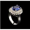 Image 4 : 2.75 ctw Tanzanite and Diamond Ring - 14KT White Gold