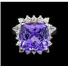 Image 2 : 14KT White Gold 8.63 ctw Tanzanite and Diamond Ring