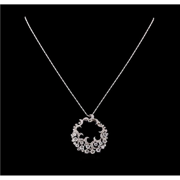 14KT White Gold 3.14 ctw Diamond Pendant With Chain