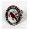 Image 1 : Zuni Sterling Inlay Cardinal Ring, Size 7.5