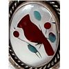 Image 2 : Zuni Sterling Inlay Cardinal Ring, Size 7.5