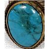 Image 2 : Navajo Brass & Turquoise Ring, Size 9.5