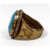 Image 3 : Navajo Brass & Turquoise Ring, Size 9.5