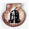 Image 1 : Navajo Sterling Fire God Kachina Shell Pendant
