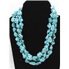 Image 1 : Navajo 3 Strand Turquoise Howlite Nugget Necklace