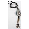 Image 1 : Historic Zuni Sterling Inlay Chief Bolo Tie