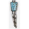 Image 1 : Zuni Old Pawn Sterling Inlay Turquoise Bolo Tie