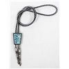 Image 3 : Zuni Old Pawn Sterling Inlay Turquoise Bolo Tie