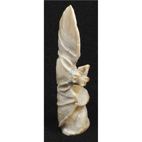 Zuni Carved Antler Bat Fetish by Derrick Kaamasee