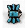 Image 1 : Vintage Zuni Sterling Turquoise Ring, Size 6.5