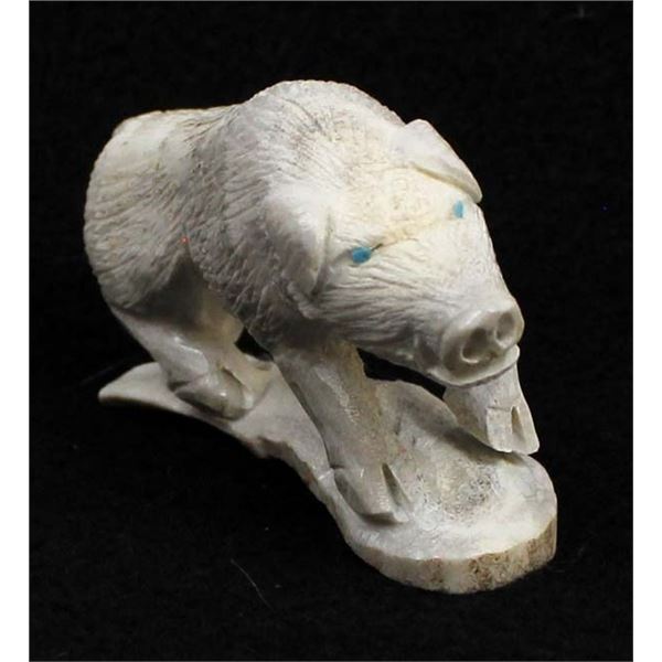 Zuni Carved Antler Warthog Fetish, D. Kaamasee