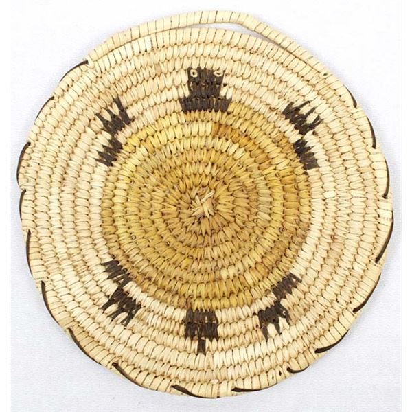 Vintage Tohono O'odham Flat Turtle Basket