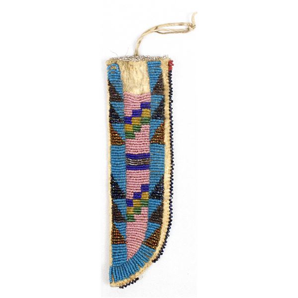 Plains Indian Beaded Leather Knife Sheath