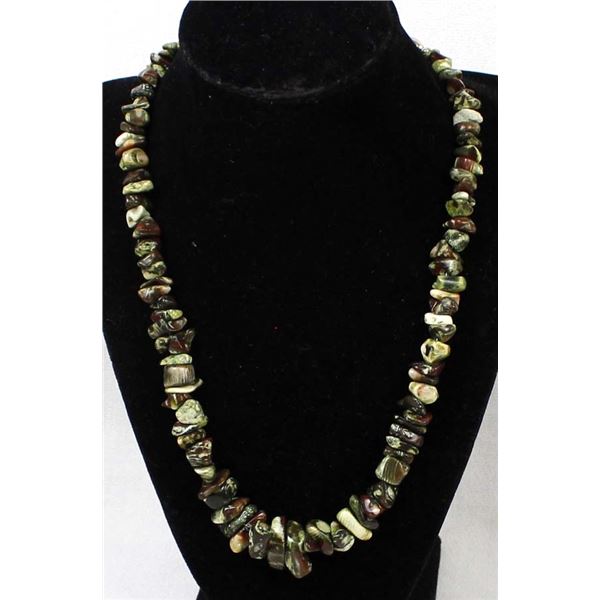 Navajo Sterling Variscite Nugget Necklace