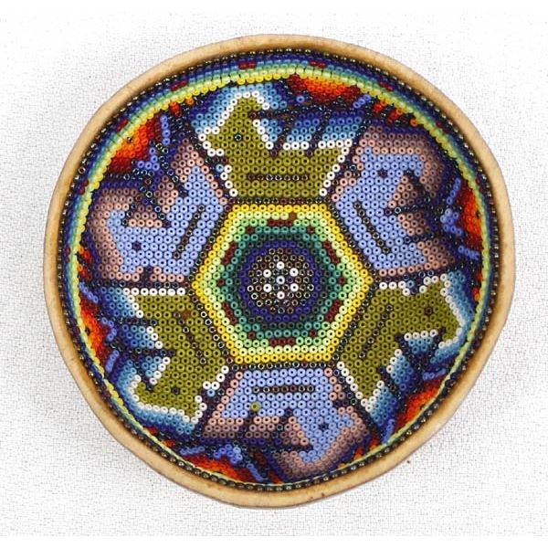 Mexican Huichol Beaded Gourd Bowl