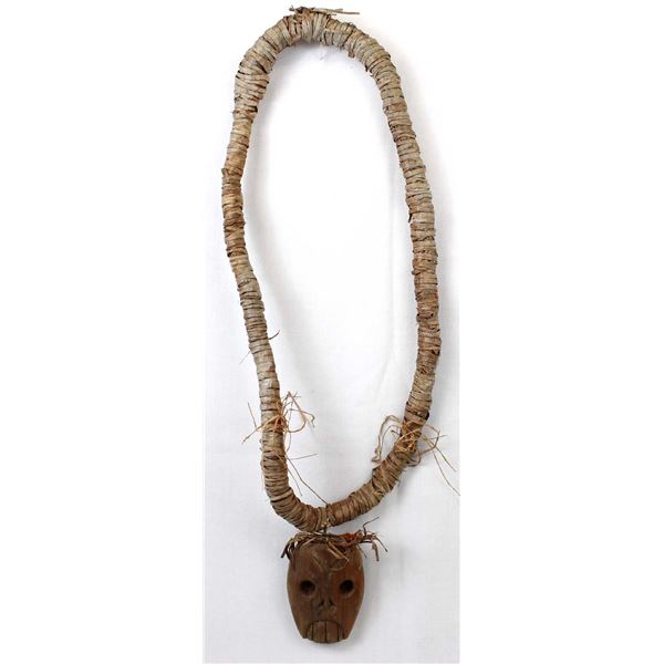 Large Primitive Tarahumara Carved Mask Pendant Necklace