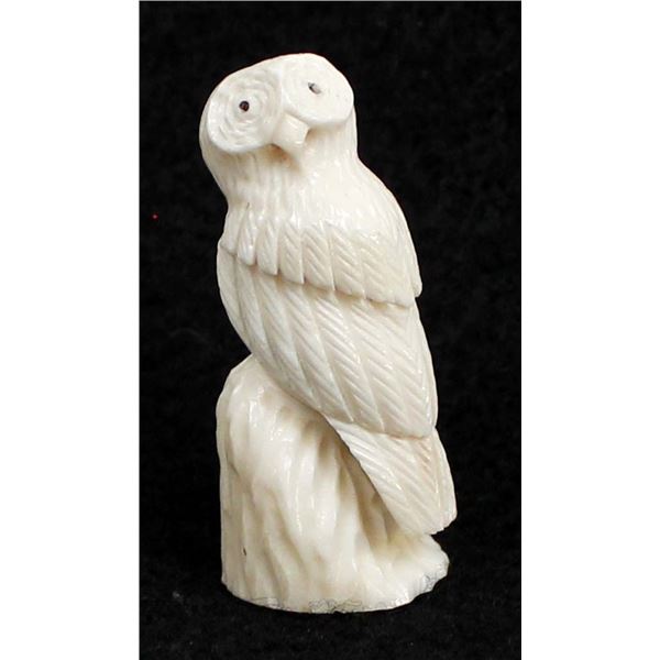 Zuni Carved Antler Owl Fetish by Ruben Najera