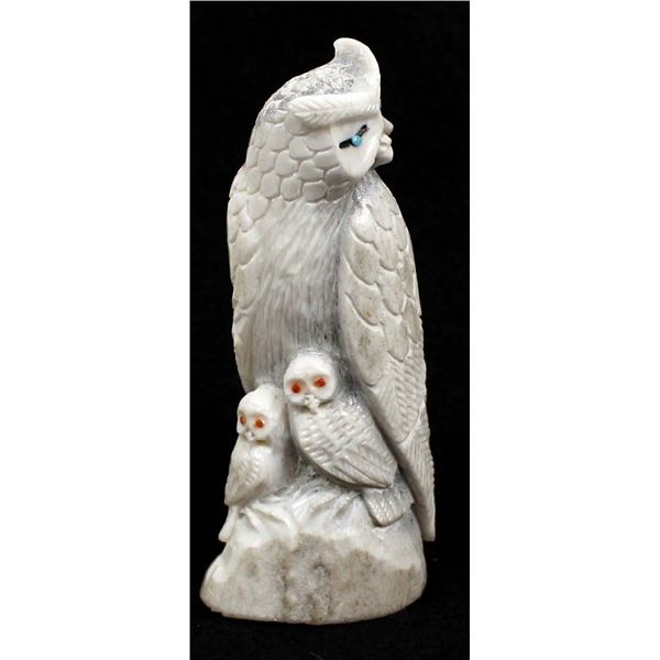 Zuni Antler Owl & Owlets Fetish, Derrick Kaamasee