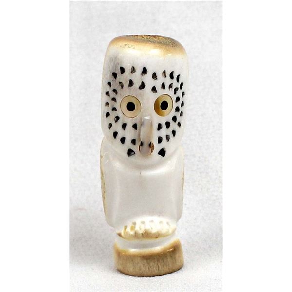 Zuni Carved Antler Owl Fetish by Howard Lesarlley