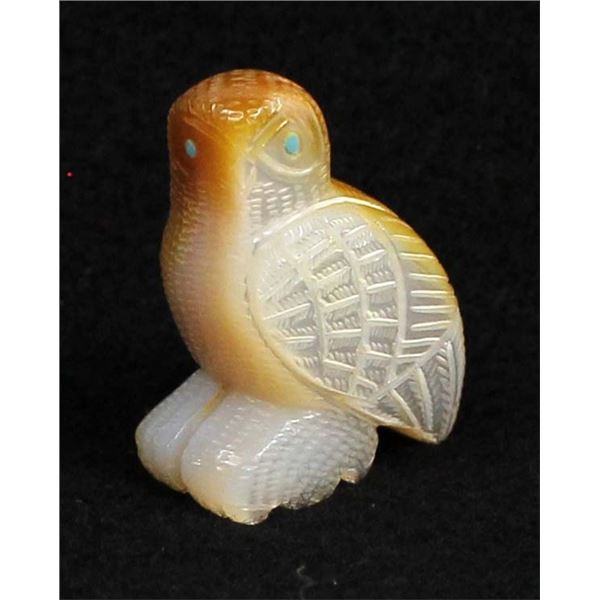 Zuni Mother of Pearl Owl Fetish by Vivella Cheama