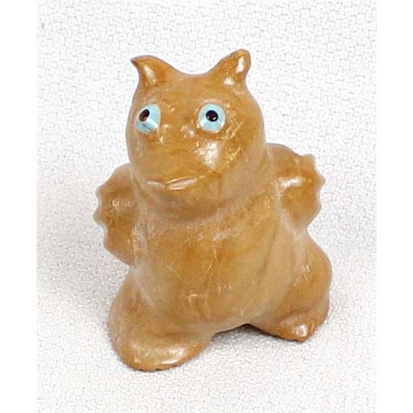 Zuni Travertine Owl Fetish by Hayes Leekya