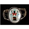 Image 1 : Navajo Sterling Inlay Crown Dancer Bracelet