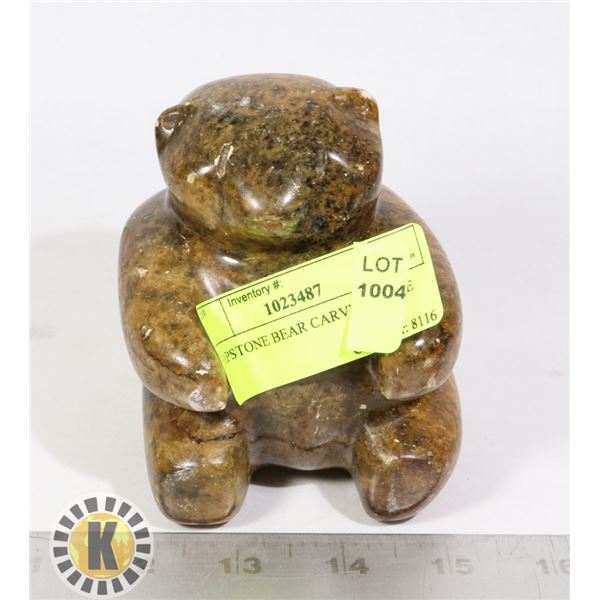 SOAPSTONE BEAR CARVED STONE