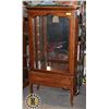 Image 1 : WOOD CHINA CABINET WITH GLASS SHELVES