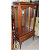Image 2 : WOOD CHINA CABINET WITH GLASS SHELVES
