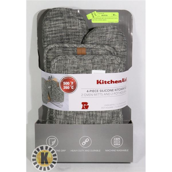 KITCHENAID 4PC SILICONE KITCHEN SET W/ 2 OVEN MITS
