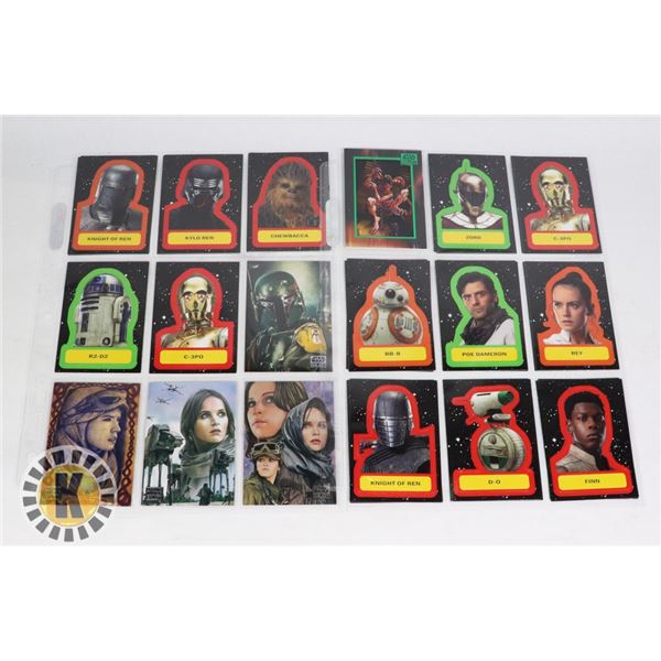 x18 PREMIUM STAR WARS INSERT COLLECTORS CARDS,