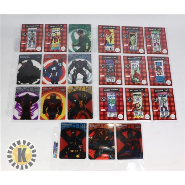 x21 PREMIUM MARVEL INSERT COLLECTORS CARDS, NEW