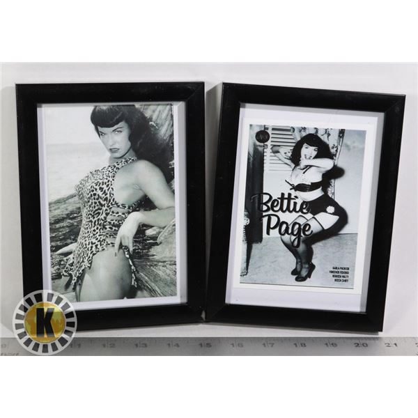 FRAMED POSTCARDS VINTAGE (I940'S) BETTY PAGE