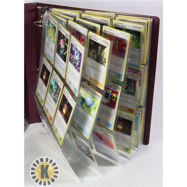 180 POKEMON TRAINER CARDS IN BINDER, NEW